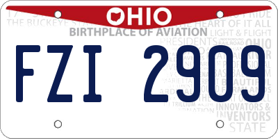 OH license plate FZI2909