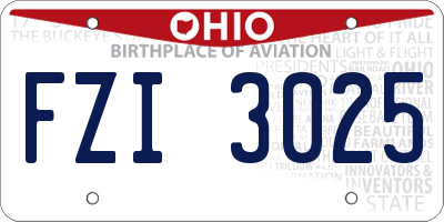 OH license plate FZI3025