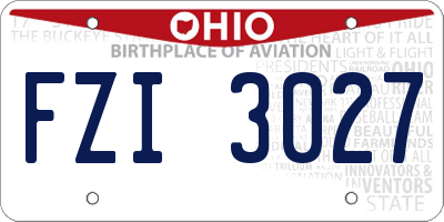 OH license plate FZI3027