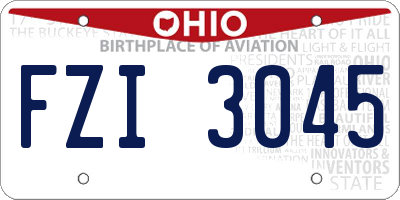 OH license plate FZI3045