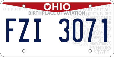 OH license plate FZI3071