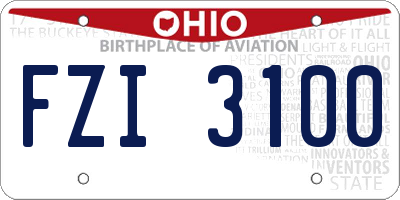 OH license plate FZI3100