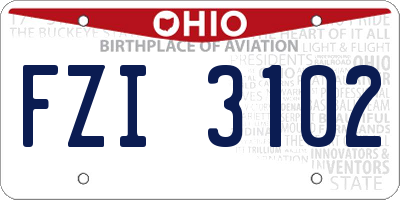 OH license plate FZI3102