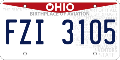 OH license plate FZI3105