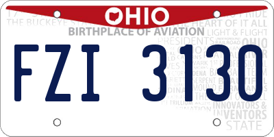 OH license plate FZI3130