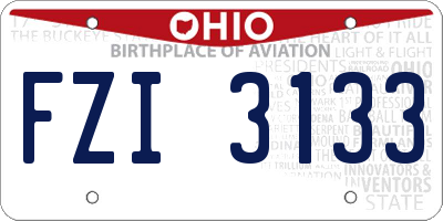 OH license plate FZI3133