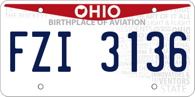 OH license plate FZI3136