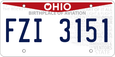 OH license plate FZI3151