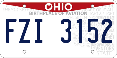 OH license plate FZI3152