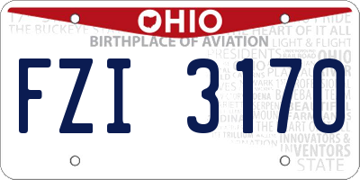 OH license plate FZI3170