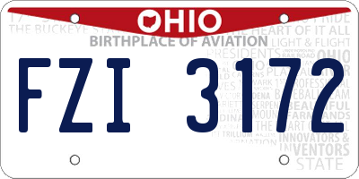 OH license plate FZI3172