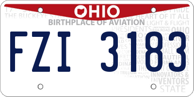 OH license plate FZI3183