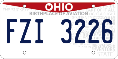 OH license plate FZI3226