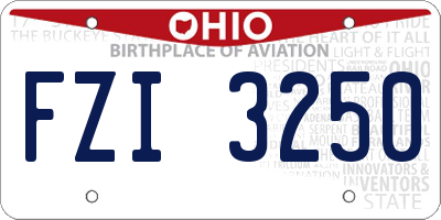 OH license plate FZI3250