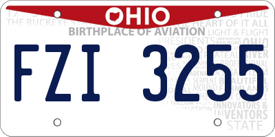 OH license plate FZI3255