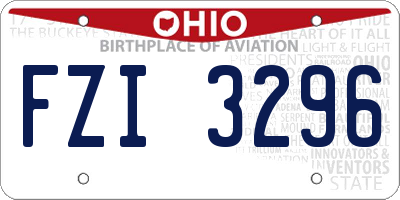 OH license plate FZI3296