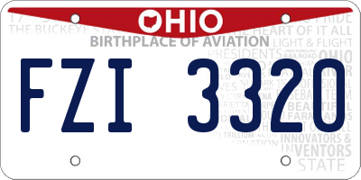 OH license plate FZI3320