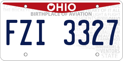 OH license plate FZI3327