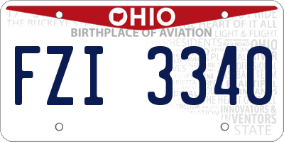 OH license plate FZI3340