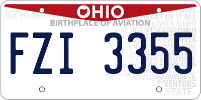 OH license plate FZI3355