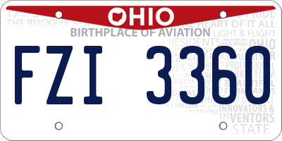 OH license plate FZI3360