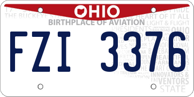 OH license plate FZI3376