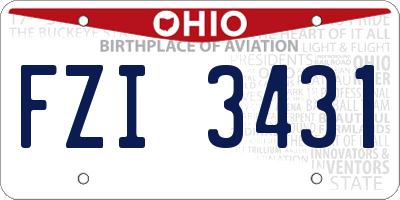 OH license plate FZI3431