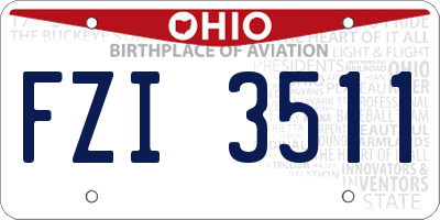 OH license plate FZI3511