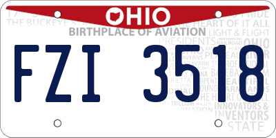 OH license plate FZI3518
