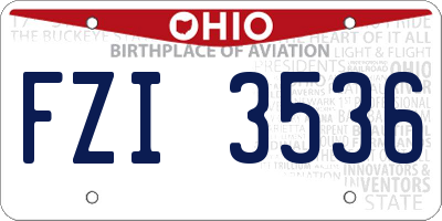 OH license plate FZI3536