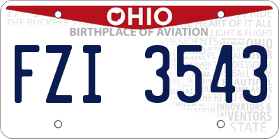 OH license plate FZI3543