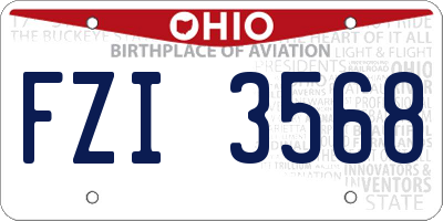 OH license plate FZI3568