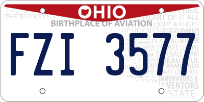 OH license plate FZI3577