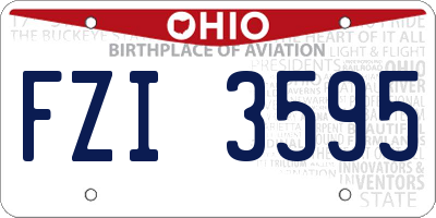 OH license plate FZI3595