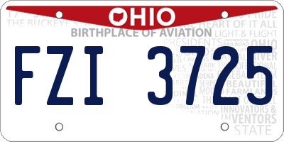 OH license plate FZI3725