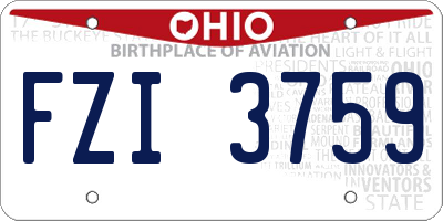 OH license plate FZI3759