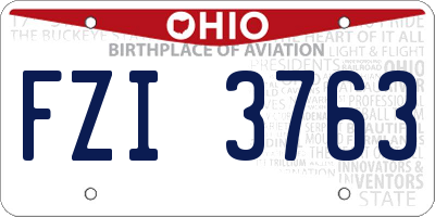 OH license plate FZI3763