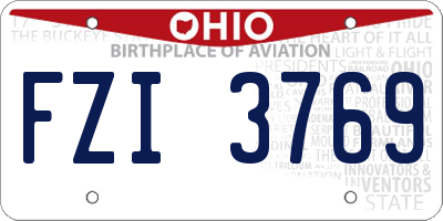 OH license plate FZI3769