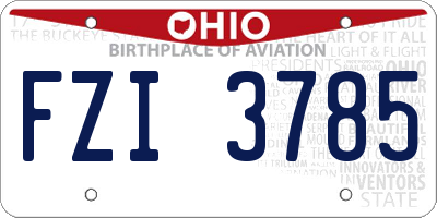 OH license plate FZI3785