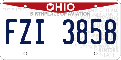 OH license plate FZI3858