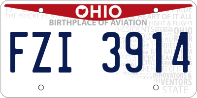 OH license plate FZI3914