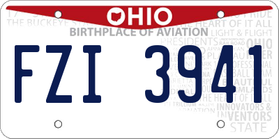 OH license plate FZI3941