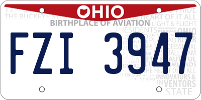 OH license plate FZI3947