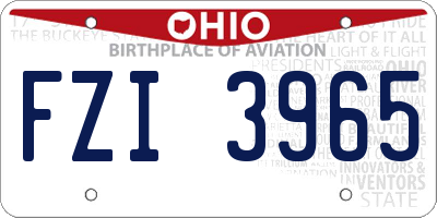 OH license plate FZI3965