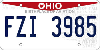 OH license plate FZI3985