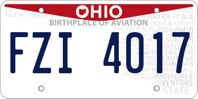 OH license plate FZI4017