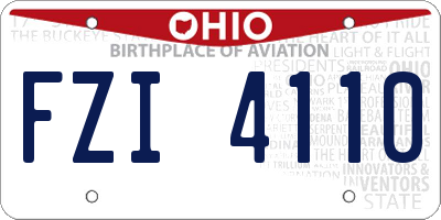 OH license plate FZI4110