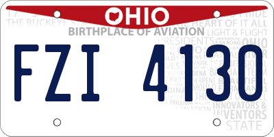 OH license plate FZI4130