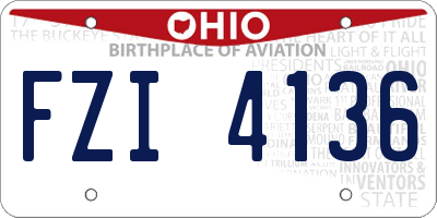 OH license plate FZI4136