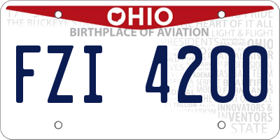 OH license plate FZI4200